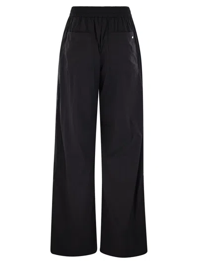 Herno Blue Pants With Elastic Drawstring Waist In Tech Fabric Woman In Black