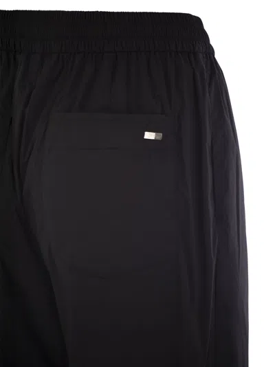 Herno Blue Pants With Elastic Drawstring Waist In Tech Fabric Woman In Black