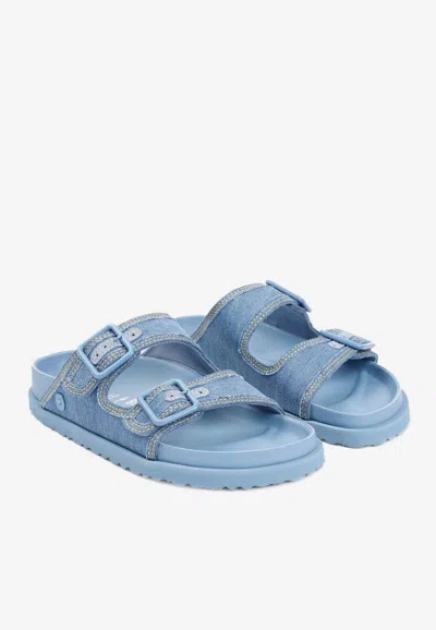 Shop Birkenstock 1744 Denim Arizona Sandals In Blue