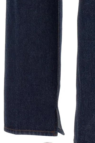 Gucci Mens Dark Blue Brand-embossed Mid-rise Straight-leg Jeans In Blue