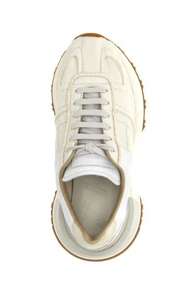 Maison Margiela Leather Sneakers White In White