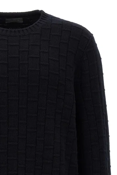 Prada Navy Blue Wool Blend Sweater In Blue