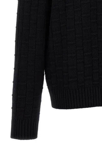 Prada Navy Blue Wool Blend Sweater In Blue
