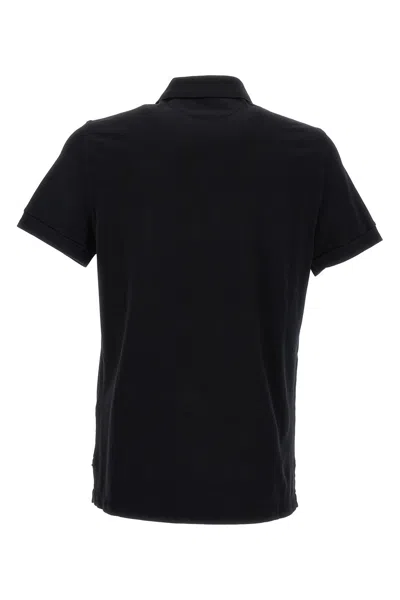 Tom Ford Black Short-sleeves Polo In Cotton Piquet Jersey Man In Black