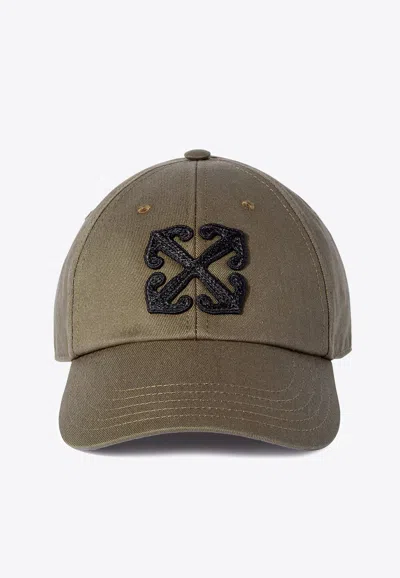 Off-white Arrow Baseball Cap In Brown