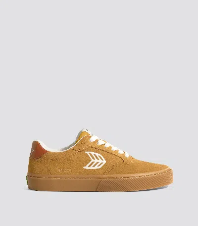 Shop Cariuma Naioca Gum Lemon Curry Suede Ivory Logo Burnt Orange Sneaker Women In Gum Lemon Curry/ivory