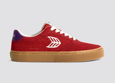 Shop Cariuma Naioca Gum Samba Red Ivory Logo Purple Sneaker Men In Gum Samba Red/ivory