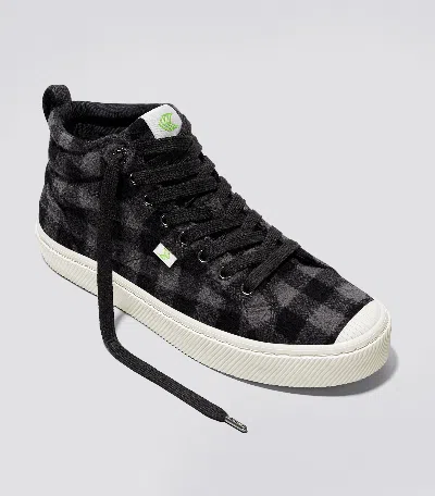 Cariuma Oca High Black Plaid Sneaker Men In Black Plaid