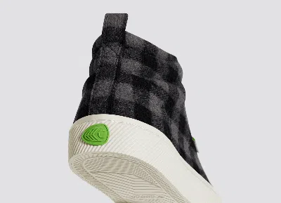 Cariuma Oca High Black Plaid Sneaker Men In Black Plaid
