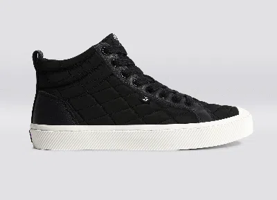 Cariuma Oca High Quilt Black Premium Leather Sneaker Women In Quilt Black