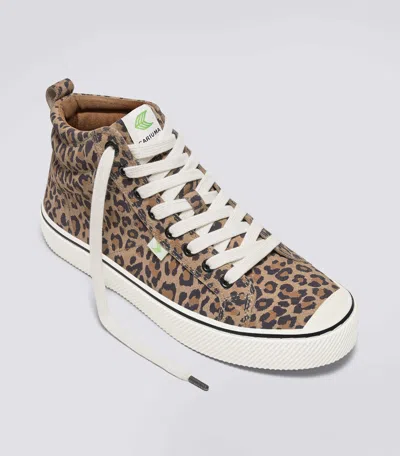 Cariuma Oca High Stripe Leopard Print Suede Sneaker Men In Leopard Print