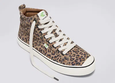 Cariuma Oca High Stripe Leopard Print Suede Sneaker Men In Leopard Print