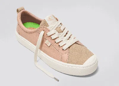 Shop Cariuma Oca Low Beige Premium Leather Nude Suede Sneaker Women In Beige/nude