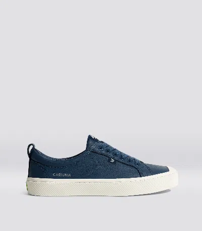 Cariuma Oca Low Dark Denim Premium Leather Sneaker Women In Dark Denim
