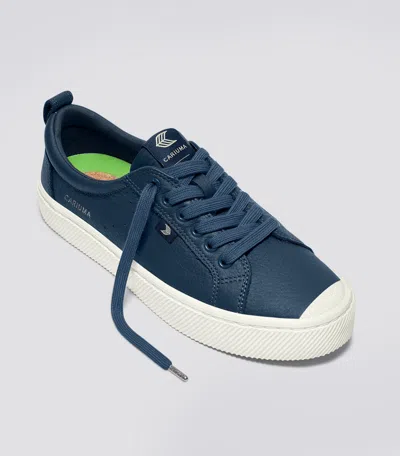 Cariuma Oca Low Dark Denim Premium Leather Sneaker Women In Dark Denim
