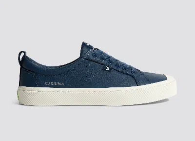 Cariuma Oca Low Dark Denim Premium Leather Sneaker Women In Dark Denim