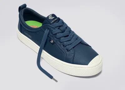 Cariuma Oca Low Dark Denim Premium Leather Sneaker Women In Dark Denim