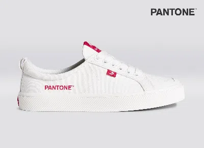 Cariuma Oca Low Pantone Off-white Canvas Viva Magenta Sneaker Men In Off-white/pantone Viva Magenta