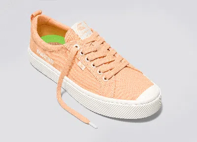 Cariuma Oca Low Pantone Peach Fuzz Canvas Contrast Thread Sneaker Men In Pantone Peach Fuzz