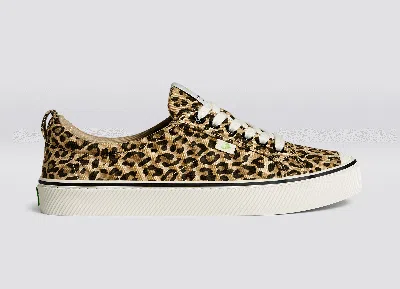 Shop Cariuma Oca Low Stripe Leopard Print Canvas Sneaker Men