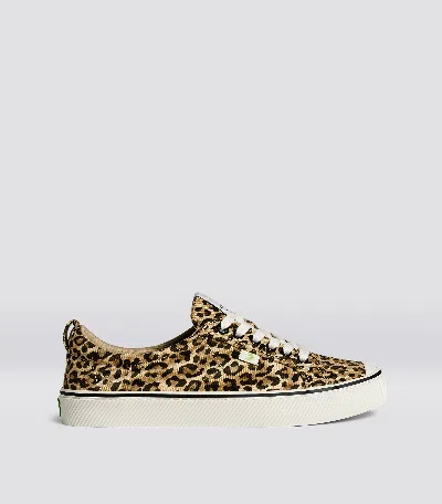 Shop Cariuma Oca Low Stripe Leopard Print Canvas Sneaker Women