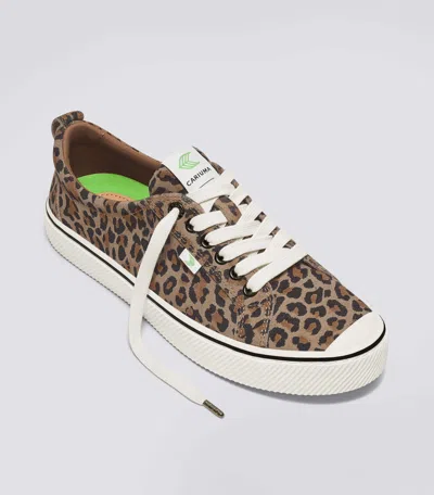 Cariuma Oca Low Stripe Leopard Print Suede Sneaker Women In Leopard Print