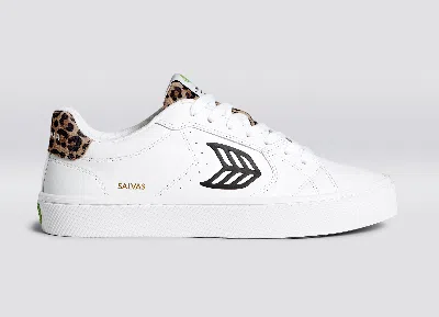 Cariuma Salvas Sneakers In White Leather/leopard