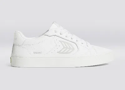 Cariuma Salvas White Premium Leather Ice Logo Sneaker Women In White/ice