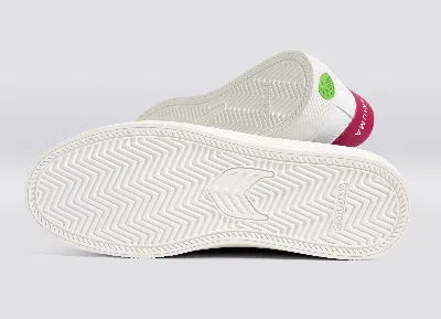 Cariuma Salvas White Premium Leather Jazzy Pink Logo Sneaker Men In White/jazzy Pink