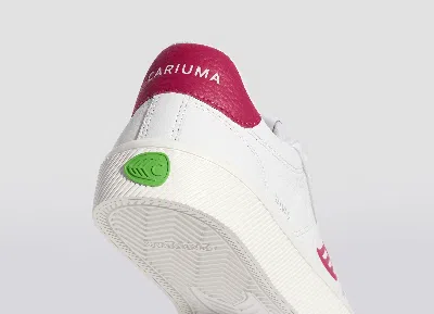 Cariuma Salvas White Premium Leather Jazzy Pink Logo Sneaker Men In White/jazzy Pink