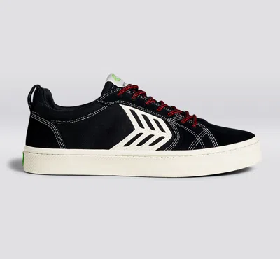 Cariuma Shoe Lace Skate Black And Red With Gun Metal Tip In Black And Red Gun Metal Tip