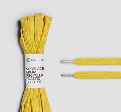 Cariuma Shoe Lace Yellow With H Silver Tip In Yellow H Silver Tip