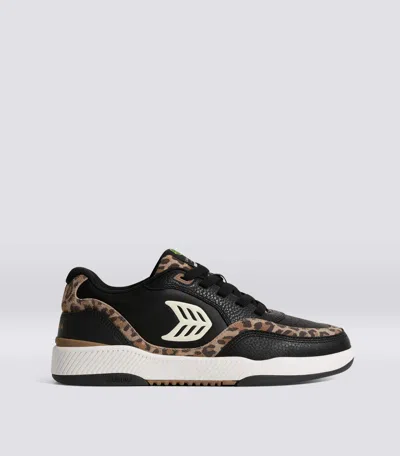 Cariuma Uba Sneakers In Black/leopard Print & Ivory