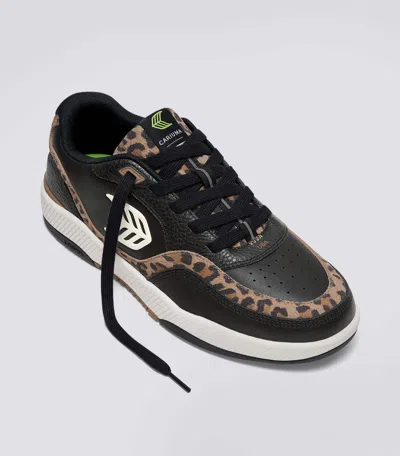 Cariuma Uba Sneakers In Black/leopard Print & Ivory