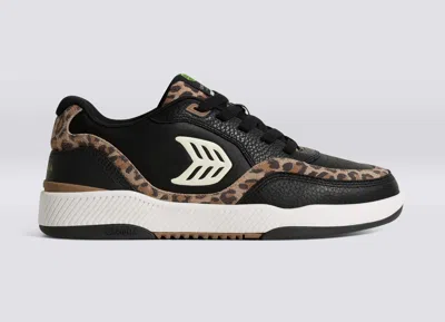 Cariuma Uba Sneakers In Black/leopard Print & Ivory