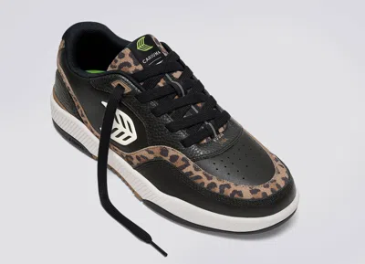 Cariuma Uba Sneakers In Black/leopard Print & Ivory