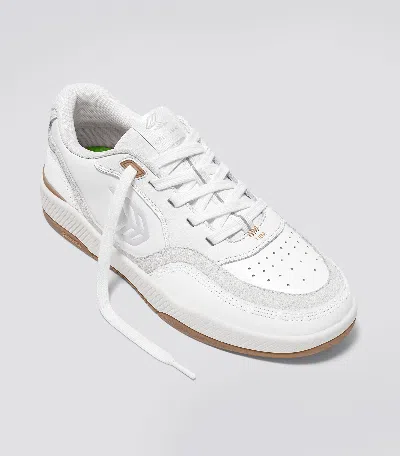 Cariuma Uba White Leather Smoke White Suede Ice Logo Sneaker Men In White Smoke/ice