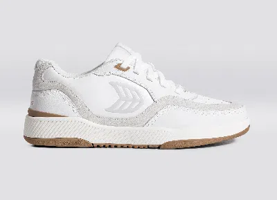 Cariuma Uba White Leather Smoke White Suede Ice Logo Sneaker Men In White Smoke/ice