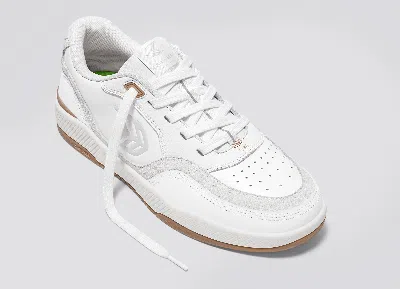 Cariuma Uba White Leather Smoke White Suede Ice Logo Sneaker Men In White Smoke/ice
