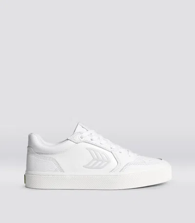 Shop Cariuma Vallely White Leather Ice Logo Sneaker Men In White Premium Leather/ice