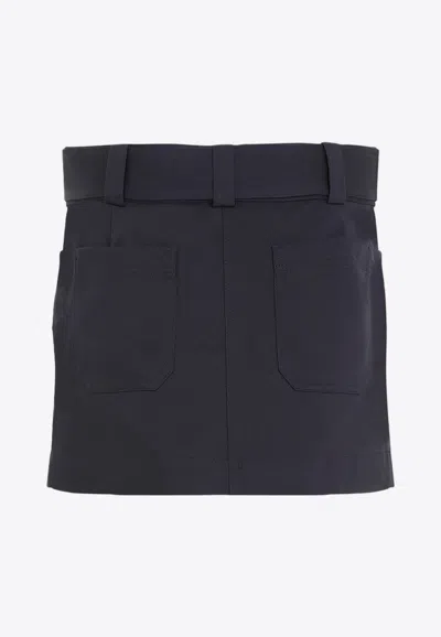 Chloé Cargo Mini Skirt In Blue