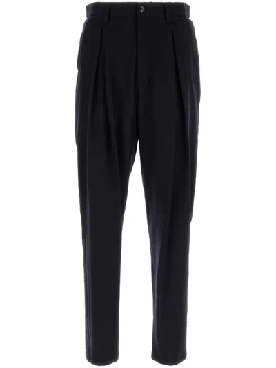 Giorgio Armani One Pence Trousers In Blue