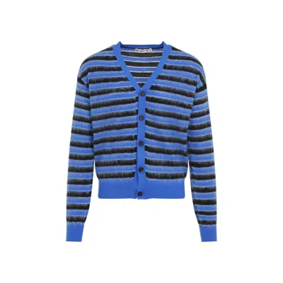 Marni Blue And Black Wool Knitwear In Blue