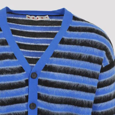 Marni Blue And Black Wool Knitwear In Blue