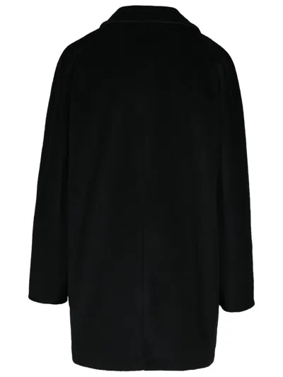 Shop Max Mara 'rebus' Black Wool And Cahsmere Blend Coat