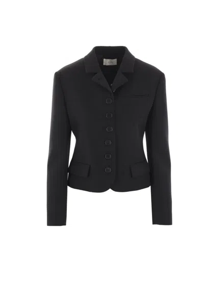 The Row Fletcher Single-breasted Wool Jacket In Black
