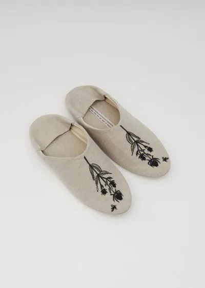 Antipast Embroired Babouche In Beige