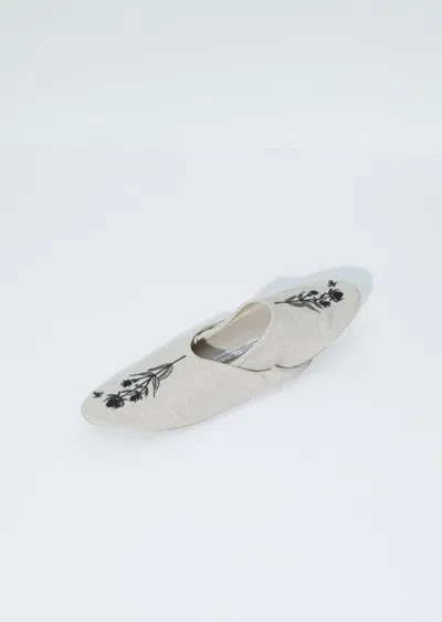 Antipast Embroired Babouche In Beige