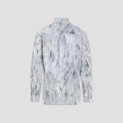Marni Patterned Shirt With Collar And Pocket In Grey