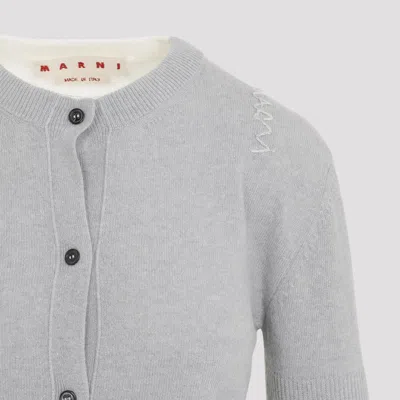 Marni Wool And Cashmere Cardigan In Grey